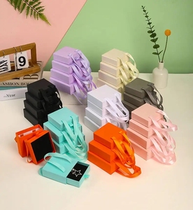 صندوق هدايا ورقي مخصص مطبوع بالختم الساخن، صندوق مجوهرات منزلق للأقراط مع مقبض - Product Image 6