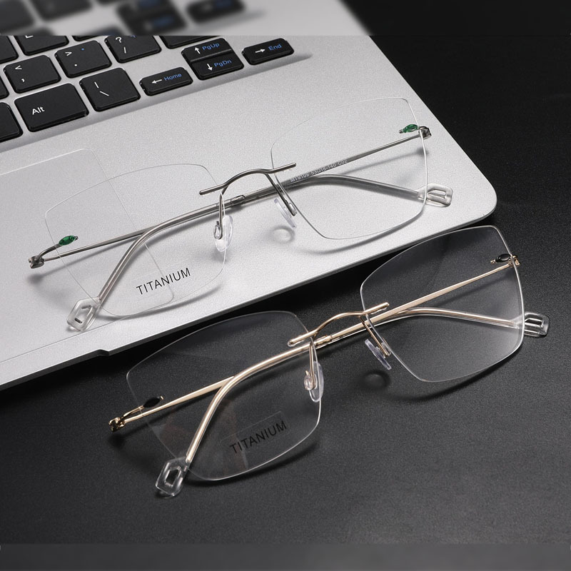 rimless eyeglass frame