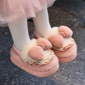 High Quality Eva Slippers Kids Slippers Warm Slippers Plush Slippers House Slipper Bow Decoration With Wholesale Price - Product Image 2