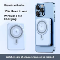PowerBanks magnétiques sans fil OEM Portable 3 en 1 Charge rapide Magnétique Smart Watch Power bank 10000mah avec support de téléphone Powerbank