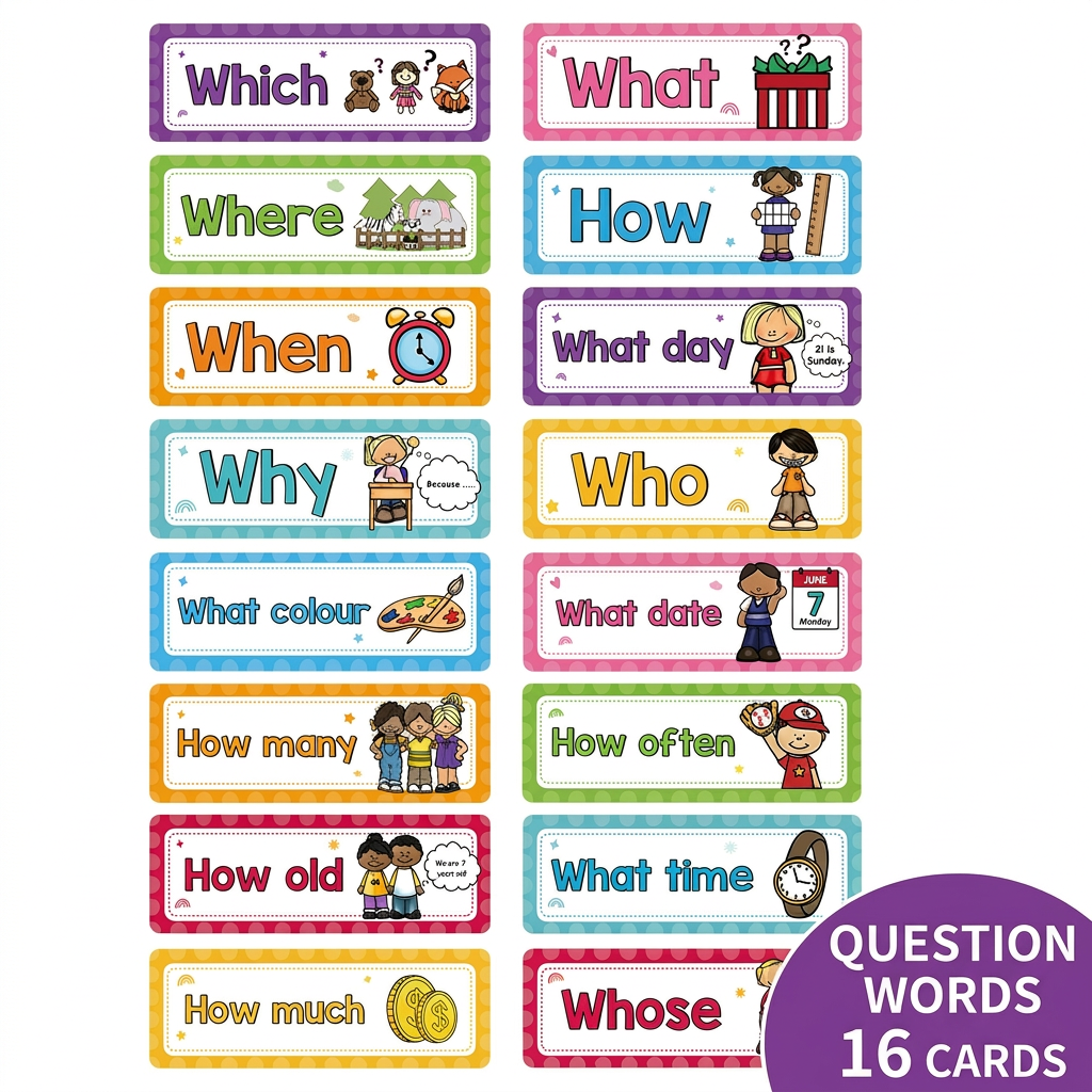 Cartes de mots de question [16 pièces]
