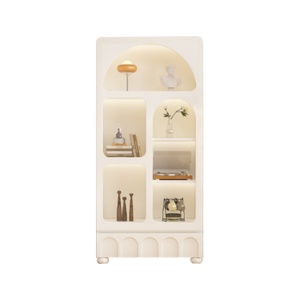 Customized French <strong>Cream</strong> Style <strong>Bookcase</strong> with Luxurious High-End Glass Door - Product Image 1