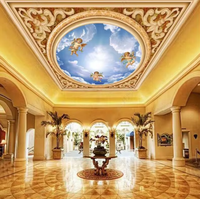 Papier peint personnalisé pour plafond européen Mural 3d Peinture à l'huile Waterproof Wallpap Home Decor