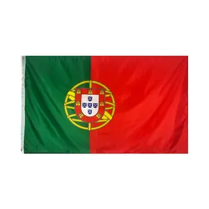 High quality 3x5ft double sided printing flag of portugal 90*150cm waterproof outdoor 100% polyester portugal flag