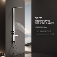 Ensemble de douche mural en acier inoxydable 304 à température constante, haute pression, avec cartouche céramique, effet pluie et cascade, pour appartement
