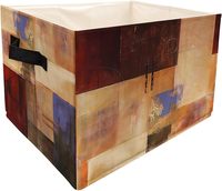Boîte de rangement pliable pour salon, en tissu de lin moderne, avec poignée latérale, grande capacité, 35,6*28*28 cm
