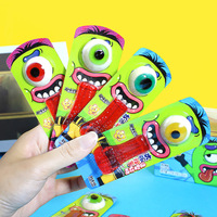 Casual Leuke Snacks Halloween Bulk Gecoate Verpakking Monster Fruitige Gummy Tongsnoep Gecoat Voor Eenvoudig Hanteren