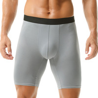 Sous-vêtements de sport de couleur unie Extra-longs en soie de lait Respirants Sous-vêtements pour hommes Grande taille Boxer pour hommes