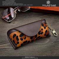 Nouvelle pochette à lunettes pour hommes et femmes, imprimé léopard, sac de rangement portable pour lunettes de vue, étui à lunettes de soleil, pochette pour lunettes de prescription