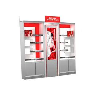 Moderne Make Up Teller Display Makeup Store Design Meubels Make-Up Station Cosmetische Retail Shop Display Rekken