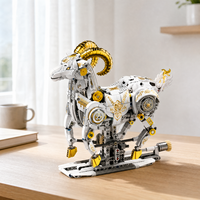 MJI 13161 Modèle d'ornement mécanique de mouton et de chèvre, Briques MOC, Ensemble de jouets de construction éducatifs pour enfants, Modèle de collection