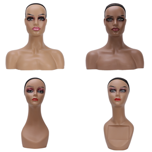 عبس عارضة أزياء واقعية أسود مزدوج الكتف نموذج سلسلة حزام نفخ شعر مستعار رئيس العفن وشاح الحرير صورة دعامة حجم كبير - Product Image 6