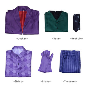 Disfraz de Joker, abrigo morado, pantalones a rayas azules, conjunto completo para cosplay, juego de rol - Product Image 5