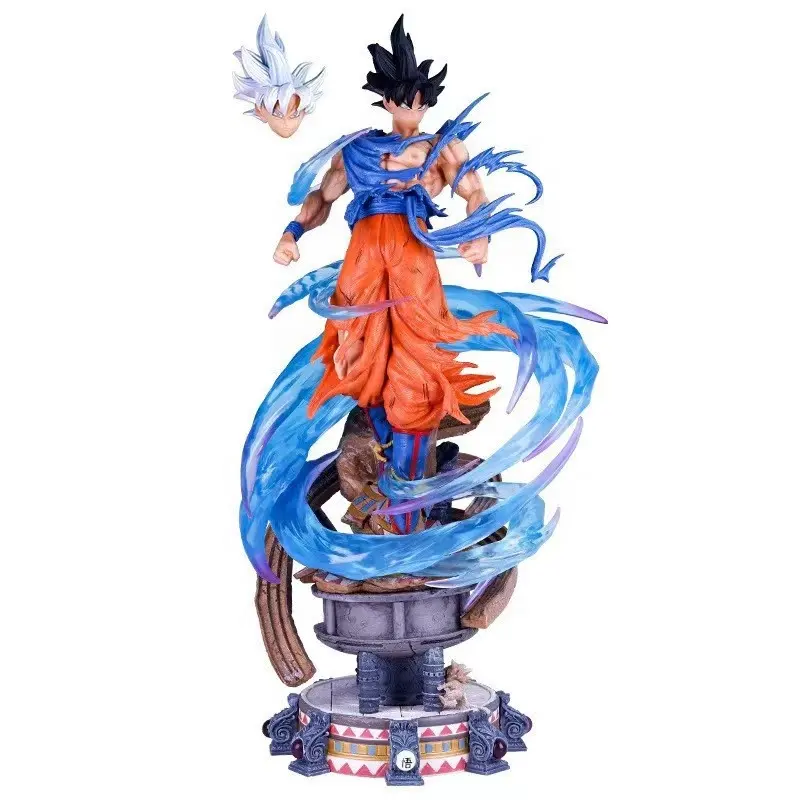 Super grandi dimensioni 50CM Dragon ball Goku Anime Action Figure due teste possono sostituire Gk Dragon ball Z Action Figure