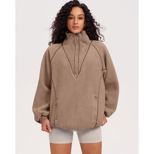Sudadera con capucha y cremallera de un cuarto de FOXA para mujer, de forro polar suave, estilo oversize, tops de moda para otoño - Product Image 2