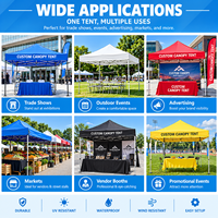 Tente pliante imperméable personnalisée avec parois latérales, tente événementielle pop-up pour salons professionnels et expositions