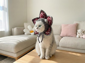 Sombrero de Vaquero Tejido a Mano para Mascotas, Gorro Floral de Punto para Gatos y Perros, Accesorio de Disfraz para Fiestas en Interiores - Product Image 2