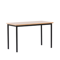 Cadre de table rectangulaire en acier et bois, pieds renforcés, structure robuste, capacité de charge élevée, taille et couleur personnalisables, conception mobile