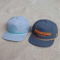 Casquette Snapback en Nylon à 5 Panneaux avec Logo Brodé Personnalisé, Imperméable, à Bord Plat, Perforations Laser, pour Hommes, Chapeau de Golf avec Cordon