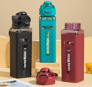 ขวดน้ำทรงเหลี่ยมกันรั่วขนาด 800 มล. พร้อมฝาเปิดแบบพลิก พกพาสะดวก ใช้ซ้ำได้ เหมาะสำหรับกิจกรรมกลางแจ้ง ออกกำลังกาย และเล่นกีฬา - Product Image 2