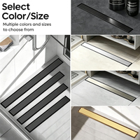 Drain de douche linéaire en acier inoxydable de luxe avec insert pour carrelage, couvercle invisible double usage, design moderne pour cuisine, salle de bain, baignoire