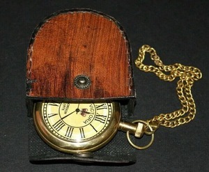 Montre de poche en laiton avec boîte cadeau, affichage analogique à quartz, étui à chaîne, cadeau personnalisé, horloge de bureau, portable, atomique, maritime - Product Image 6