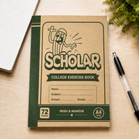 Cahier d'exercices scolaire africain OEM, agrafé, ligné anglais, couverture en carton blanc, pour la pratique en classe, direct usine