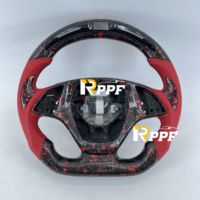 Volant en fibre de carbone forgé compatible avec Chevrolet Corvette C7 ZR1 Z06 2014-2019 avec LED