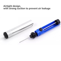 Pompe à dessouder en aluminium, outil de retrait de soudure, stylo à dessouder, dispositif d'aspiration de l'étain, fer à dessouder sous vide bleu