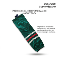 Chaussettes de hockey sur glace 100% polyester respirantes à séchage rapide, fabrication sur mesure, service OEM, sublimation intégrale, élastiques