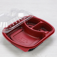 Contenants alimentaires à prix d'usine, boîte bento jetable en plastique à paroi mince avec couvercle, 1/2/3 compartiments, conteneur alimentaire en plastique