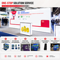 Stand d'exposition pliable de marque avec cadre, kit de graphisme fluide, léger et portable pour salons professionnels