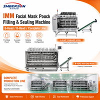 Machine de remplissage et de scellage entièrement automatique pour sachets préformés d'essences de masques en feuille, ligne d'emballage cosmétique 6 têtes 8 têtes