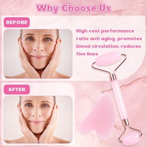 เครื่องนวดหน้าคริสตัลธรรมชาติขายส่ง พร้อมโลโก้สั่งทำ หินกัวซาโรสควอตซ์ และกล่องใส่  ชุดอุปกรณ์นวดกัวซาแบบกำหนดเอง - Product Image 5
