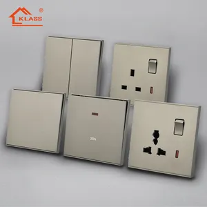 CE Safety Indoor Lighting system Gery Design UK 86 Type Wall Switch And Electrical Power Socket