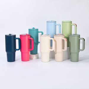 Elegante Vaso Térmico de Acero Inoxidable de Cuarta Generación de 40 oz para Auto, con Aislamiento al Vacío, Gran Capacidad, Pajita Portátil y Diseño Moderno - Product Image 1