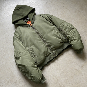 Giacca <span class=keywords><strong>Bomber</strong></span> Invernale Personalizzata, Leggera, Casual, Effetto Vissuto, Corta, Ampia, con Zip, Stile Vintage, Imbottita, con Cappuccio, per <span class=keywords><strong>Uomo</strong></span> - Product Image 3