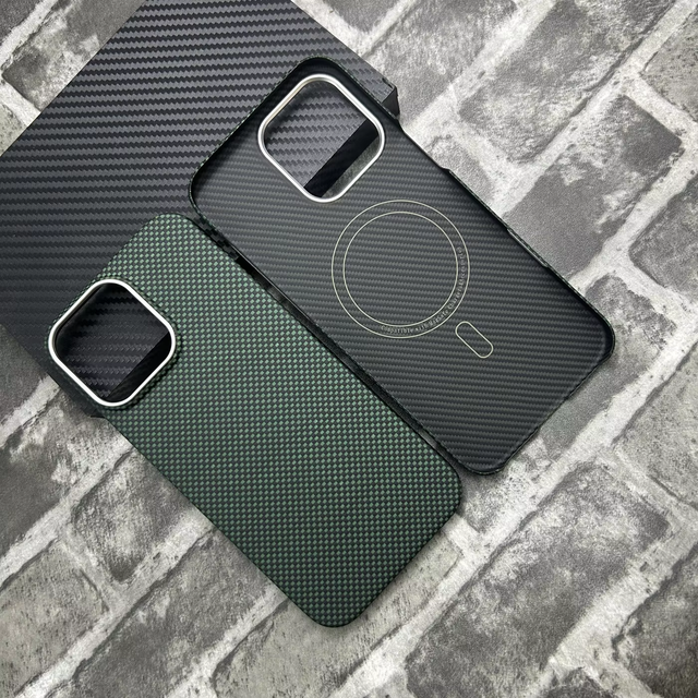 Real Pure for Kevlar Carbon Fiber Phone Case for iPhone 14 15 16 Plus Pro Max Aramid Fiber Woven Magnetic Shockproof Phone Cover