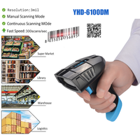 Lector de Códigos de Barras 2D con Dos Años de Garantía, Inalámbrico de 433Mhz para Interiores, 100m, 100000 Almacenamientos Fuera de Línea, Escáner de Códigos QR