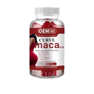 OEM曲线玛卡加软糖3000毫克特产臀部高效15比1浓缩膳食补充剂