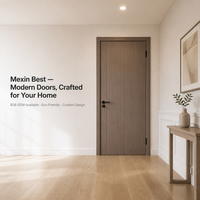 Puerta Interior Moderna de Madera Mexin, Insonorizada, para Dormitorio, con Marco y Panel, Tamaño Personalizado, Ecológica para el Hogar