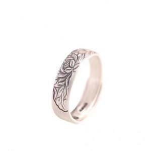 Anillos De Pareja Chinese Style Lotus Retro <b>Ring</b> for Men and Women <b>Couple</b> <b>Rings</b> Buddhastone Retro Adjustable Lotus <b>Ring</b> - Product Image 6