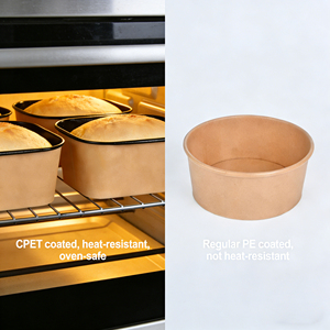 Contenitore per Alimenti in Carta Kraft Biodegradabile con Rivestimento CPET Riciclabile, Adatto per Forno e Microonde - Product Image 2