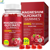Gommes de glycinate de magnésium sans sucre 600 mg, haute absorption, vitamines D et B6 pour adultes, 120 unités, compléments alimentaires