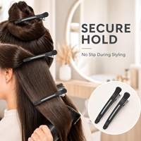 Pinces à cheveux professionnelles antidérapantes pour salon de coiffure, avec logo personnalisé, pour la séparation des mèches et le maquillage