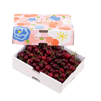 Boîte en carton ondulé écologique de style tiroir coulissant pour l'emballage de fruits frais, emballage de cerises et de baies pour la vente au détail
