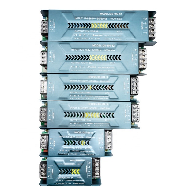 Ultra Slim Led Strip Power Supply 12V 24V 60W 100W 150W 200W 300W 400W Led Driver Ultra Thin Light Box Led Power Supply