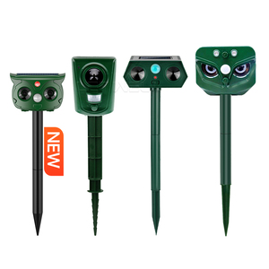 Siêu âm động vật thuốc chống mèo chó răn đe năng lượng mặt trời Powered vườn không thấm nước năng lượng mặt trời động vật <span class=keywords><strong>Repeller</strong></span> trang trại sân với ánh sáng đèn flash - Product Image 1