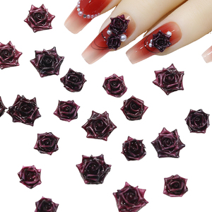 Venta al por mayor 50 unids/bolsa flor Rosa Nail Art Charms <span class=keywords><strong>diseño</strong></span> mixto Camelia resina <span class=keywords><strong>uñas</strong></span> joyería manicura decoración suministros - Product Image 4