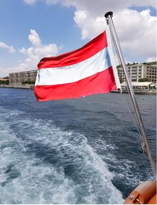 Drapeau de bateau en polyester de qualité supérieure FLAGLY, Autriche inférieure, 20x30cm, 115g/m, imprimé, boucle robuste en tricot pour bateaux à moteur - Product Image 2